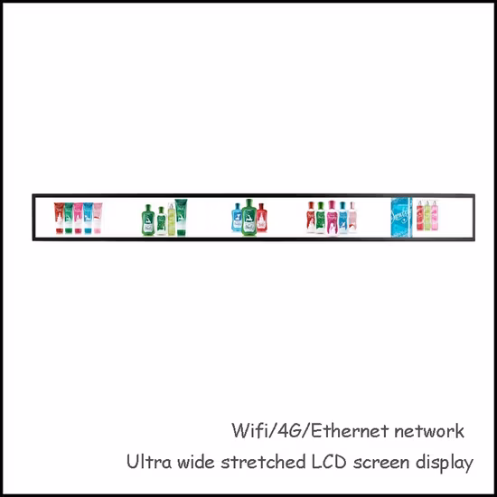 46,6 affichage ultra large d'affichage à cristaux liquides d'écran de pouce 1200mm a étiré le Signage de WiFi Digital d'étagère de moniteur