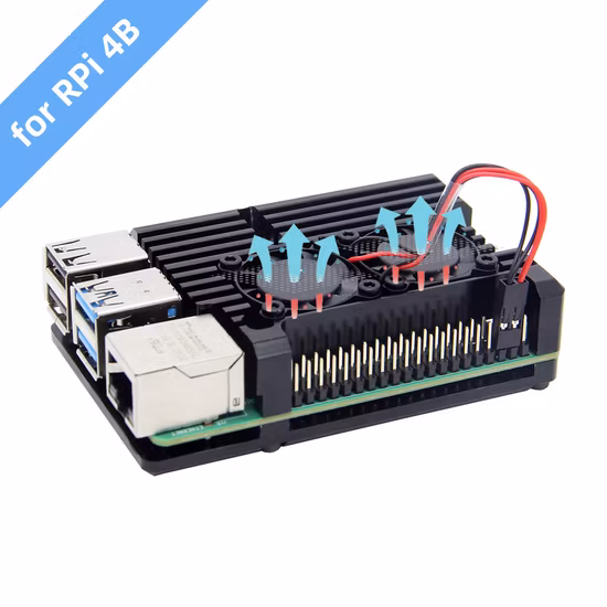 Boîtier Armor Raspberry Pi 4 avec double ventilateur