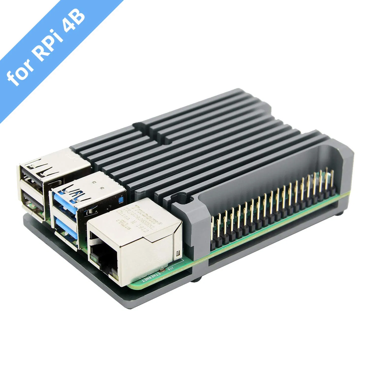 Boîtier de refroidissement passif en alliage d'aluminium pour ordinateur Raspberry Pi 4 modèle B Armor